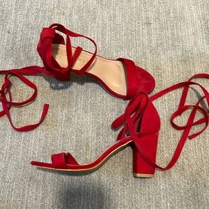 Red Lace up heels